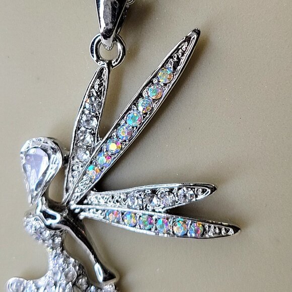 Tinkerbell Fairy Necklace with fashion aurora borealis crystals - Picture 4 of 11
